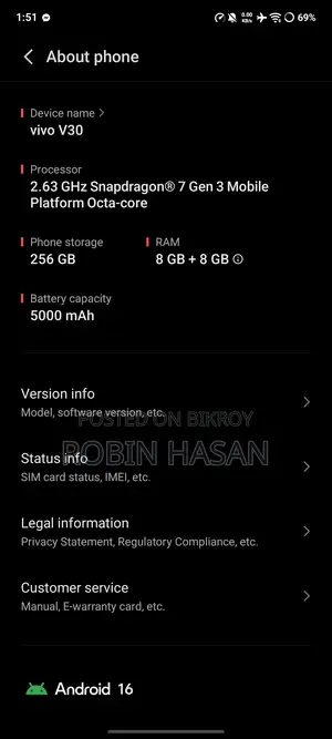 Vivo V30 5G 256 GB