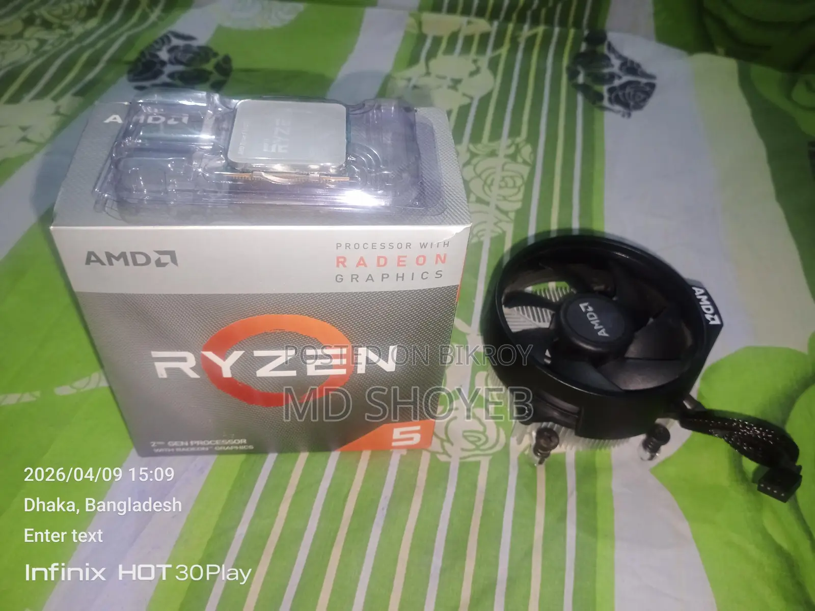 AMD Ryzen 5 3400G Processor + Original Cooler, Box & Memo (Vega 11 Graphics)