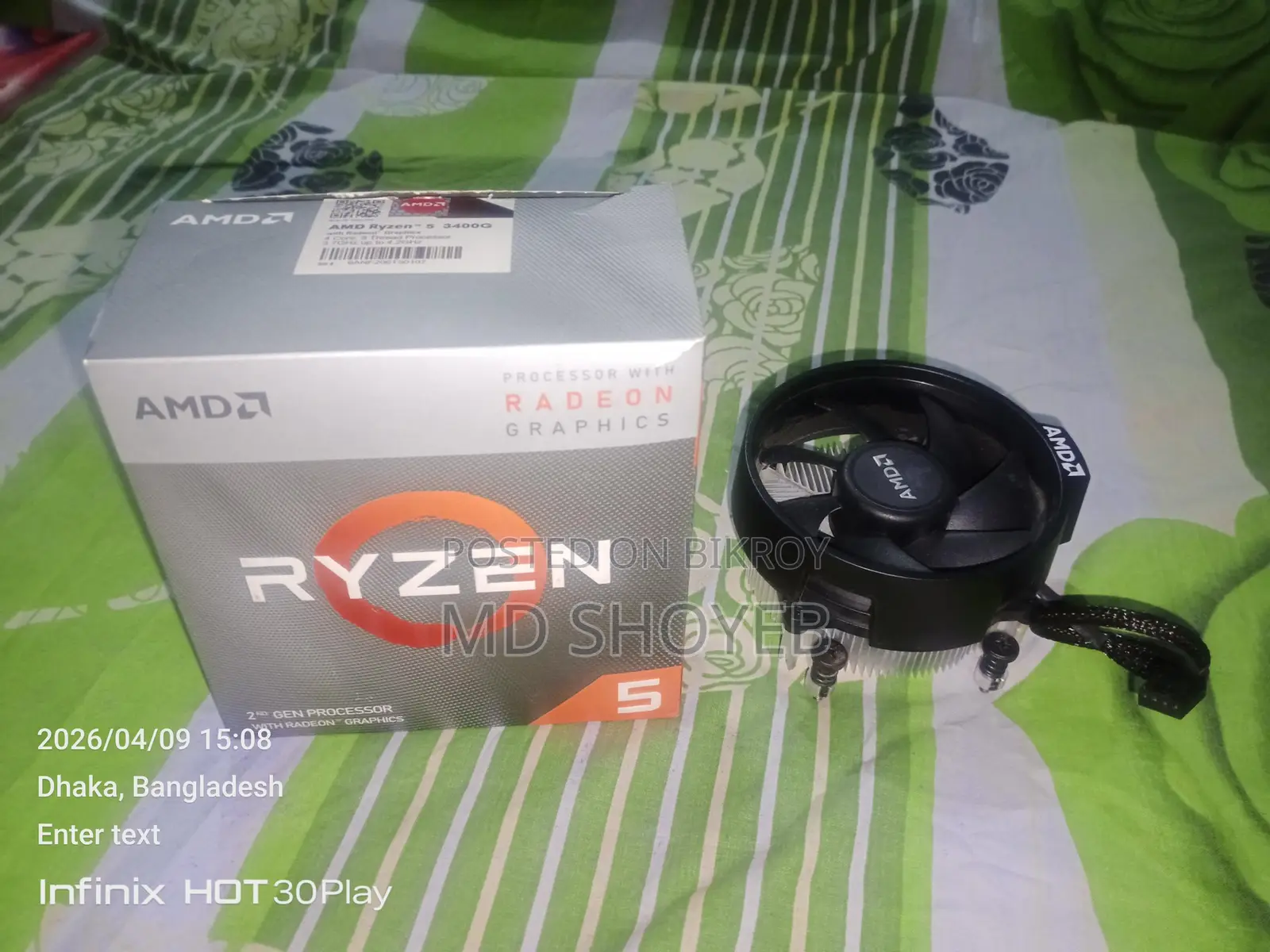 AMD Ryzen 5 3400G Processor + Original Cooler, Box & Memo (Vega 11 Graphics)