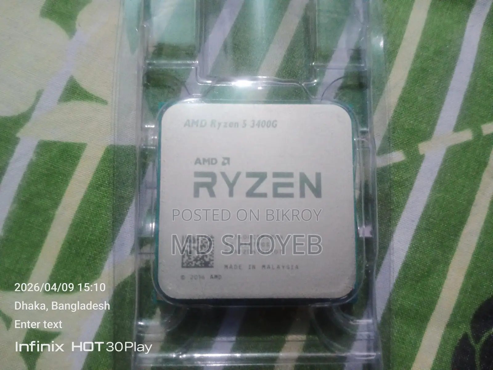 AMD Ryzen 5 3400G Processor + Original Cooler, Box & Memo (Vega 11 Graphics)
