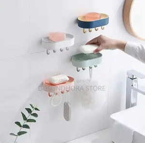 Stylish Wall-Mounted Soap Holder with Hooks