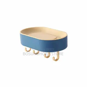 Stylish Wall-Mounted Soap Holder with Hooks