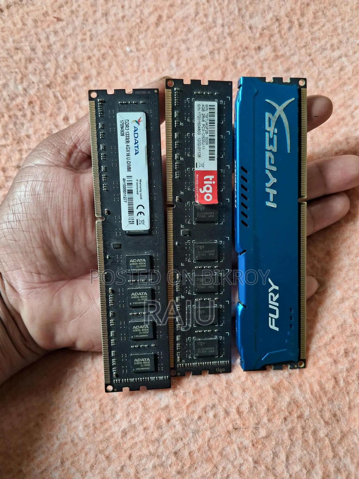 RAM Ddr3 Adata,fury,tigo