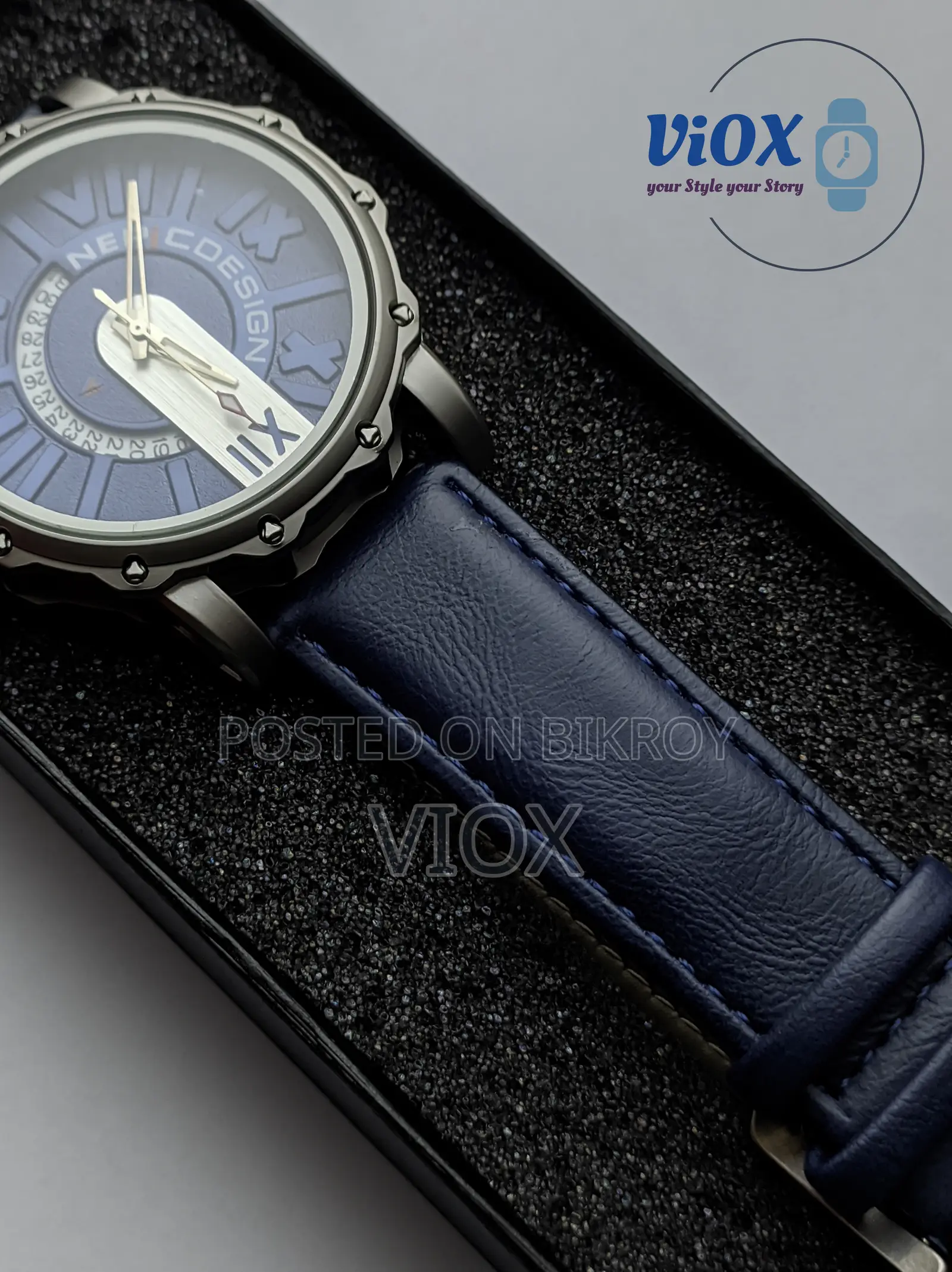 Stylish NEPiC Watch With Date | Light Blue/White Dial