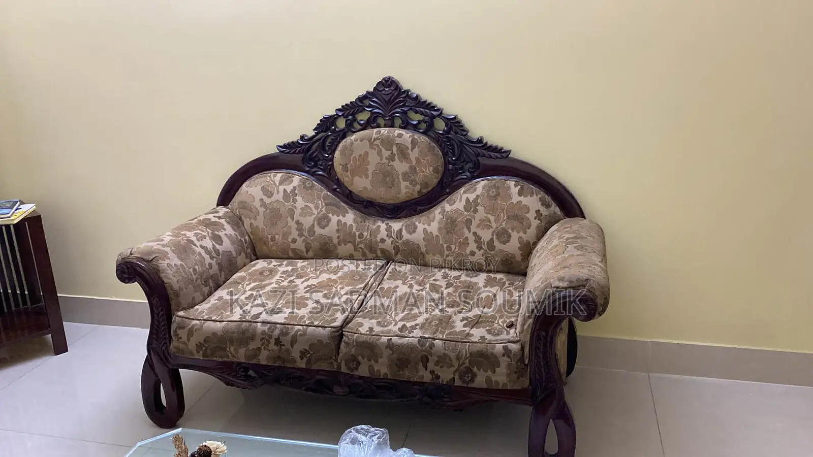 Mahogany Wood Sofa Used