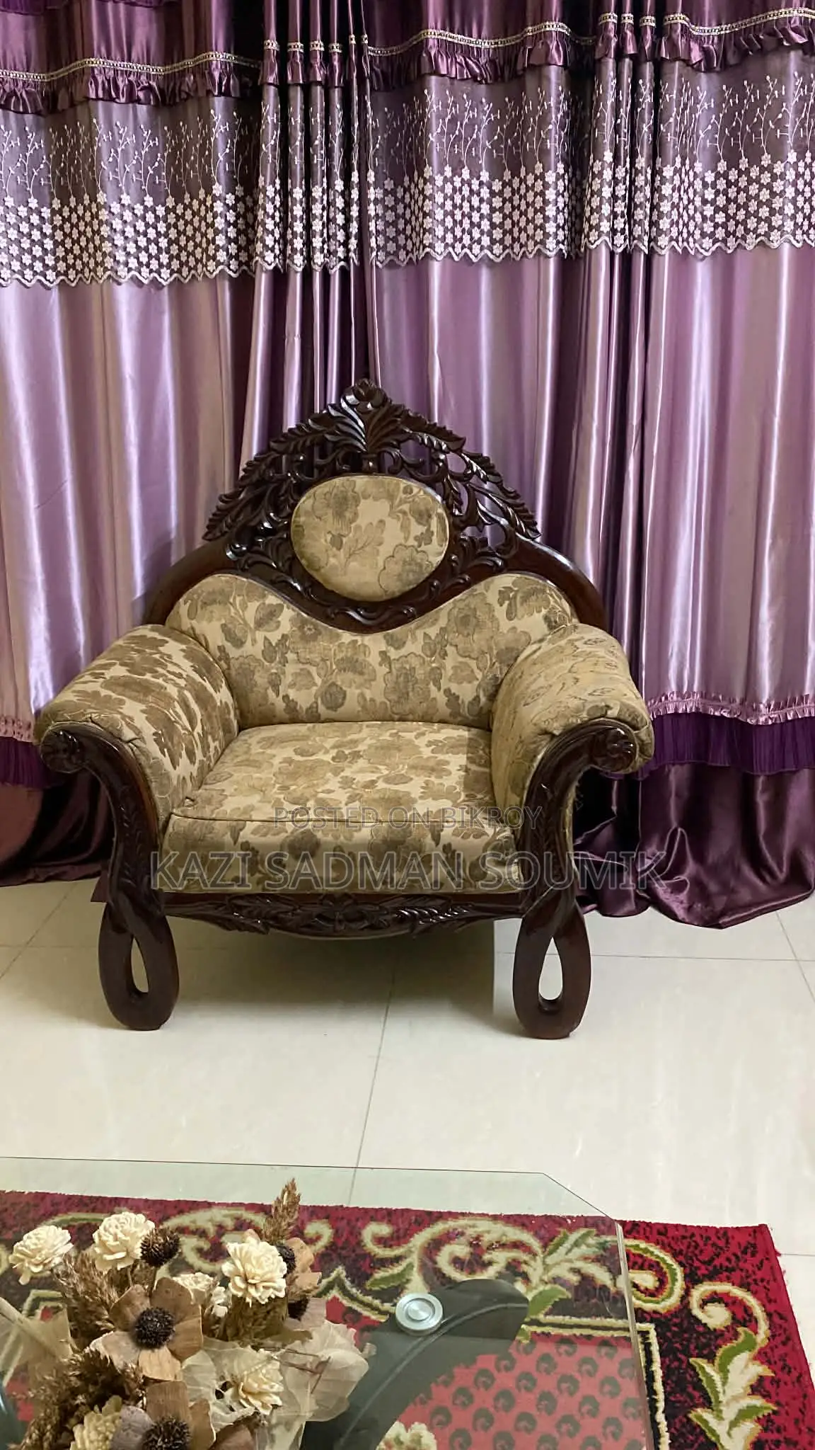 Mahogany Wood Sofa Used