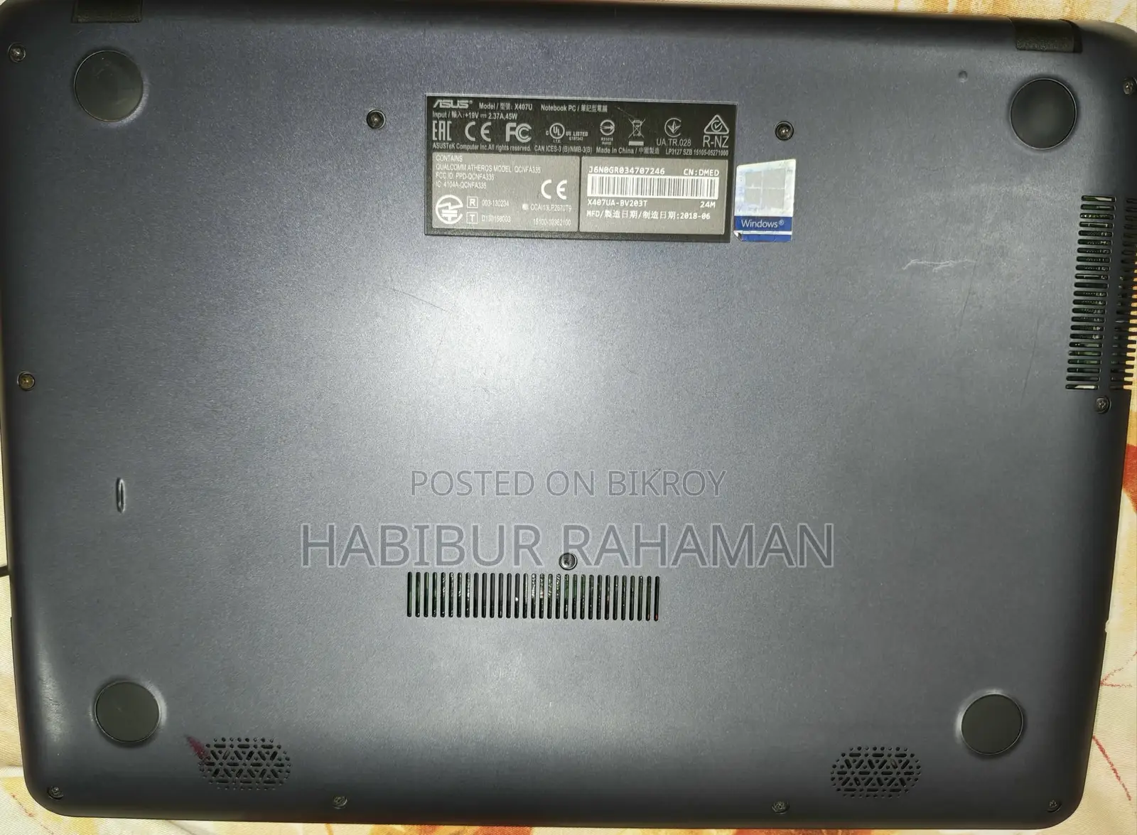 Asus X407UA Core i3 14.0" HD