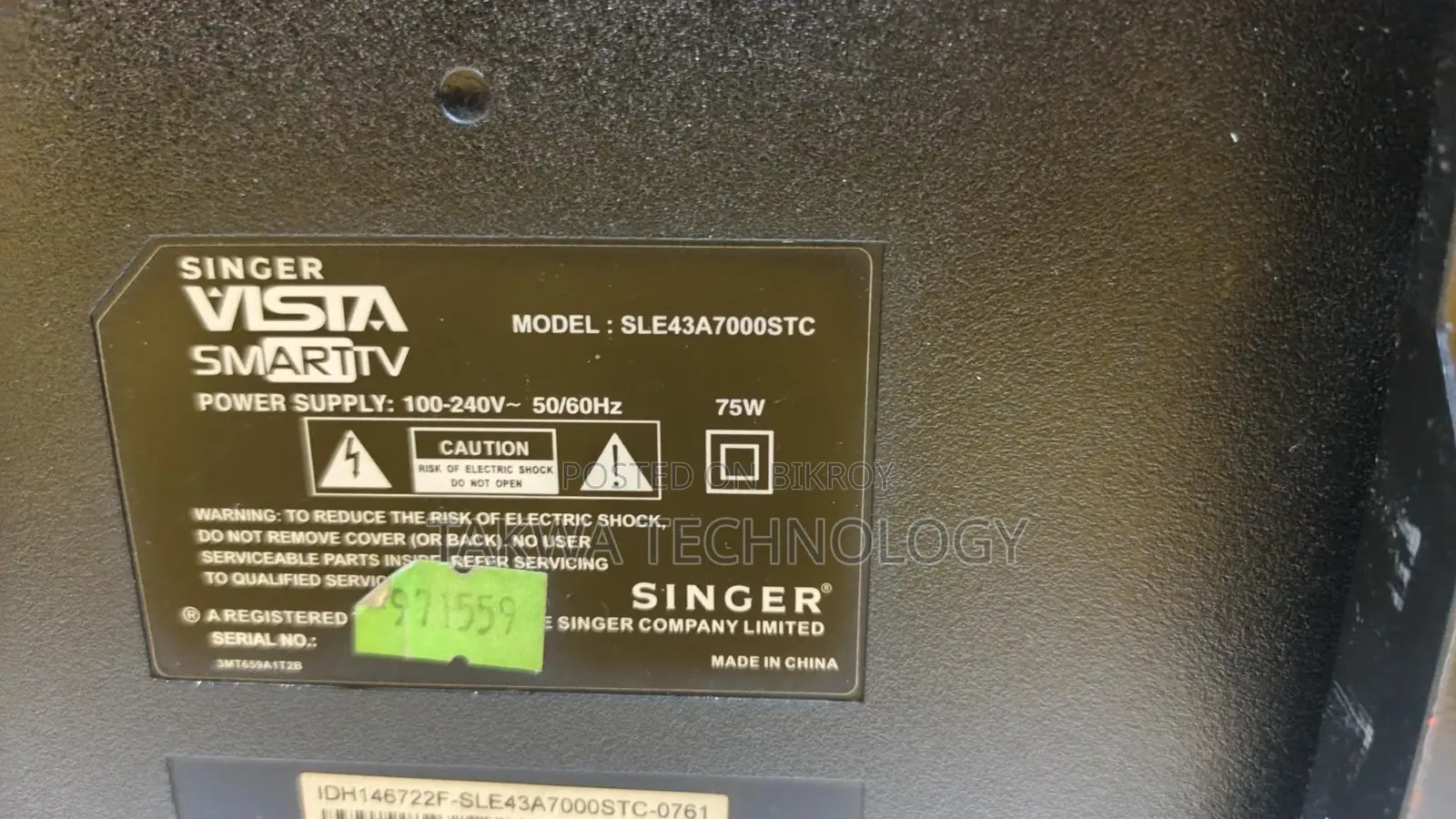 SINGER-43" Inch Smart Dolby Sound Vista TV