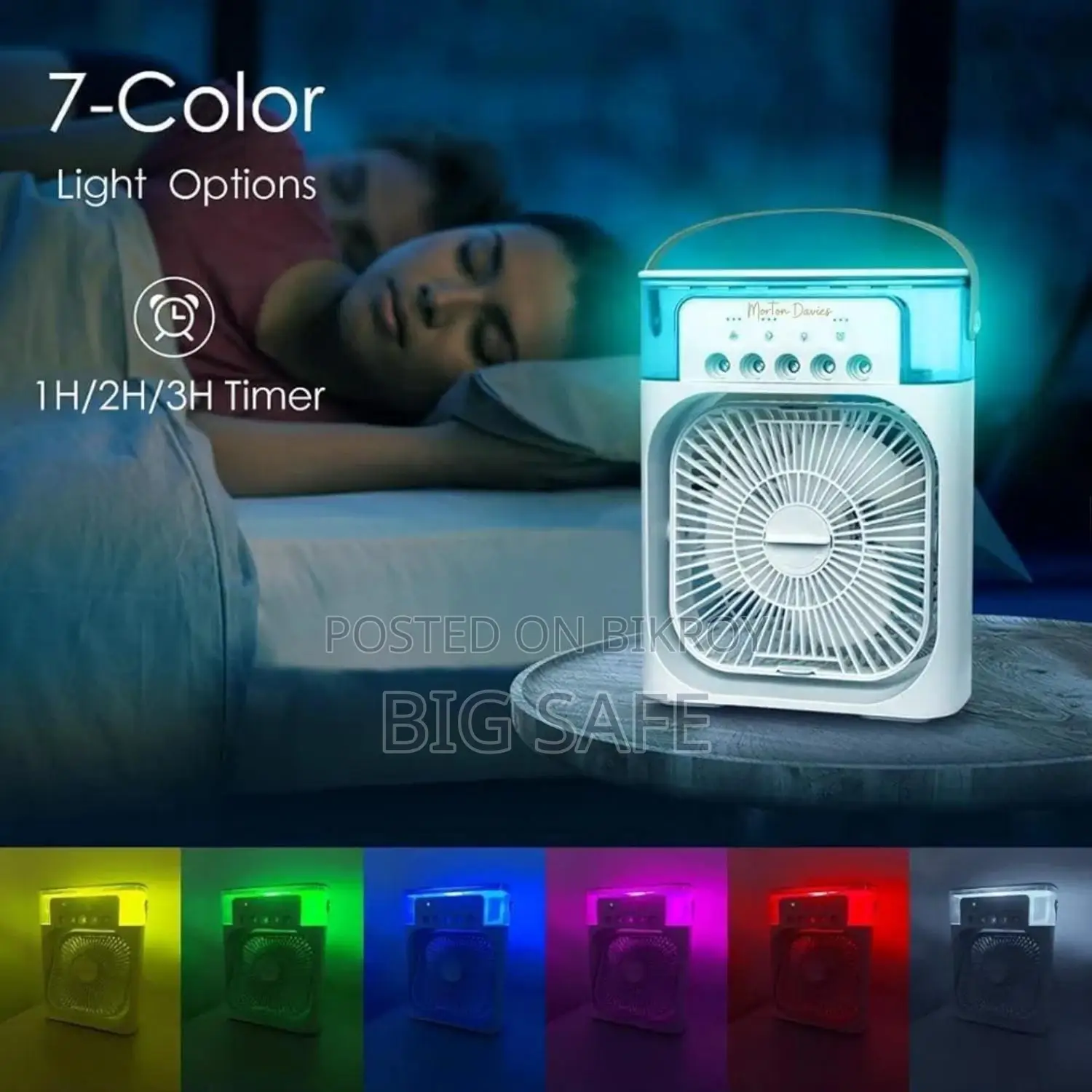 USB Portable Air Cooling Fan with Humidifier Purifier Mist and LED Light