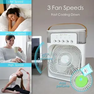 USB Portable Air Cooling Fan with Humidifier Purifier Mist and LED Light