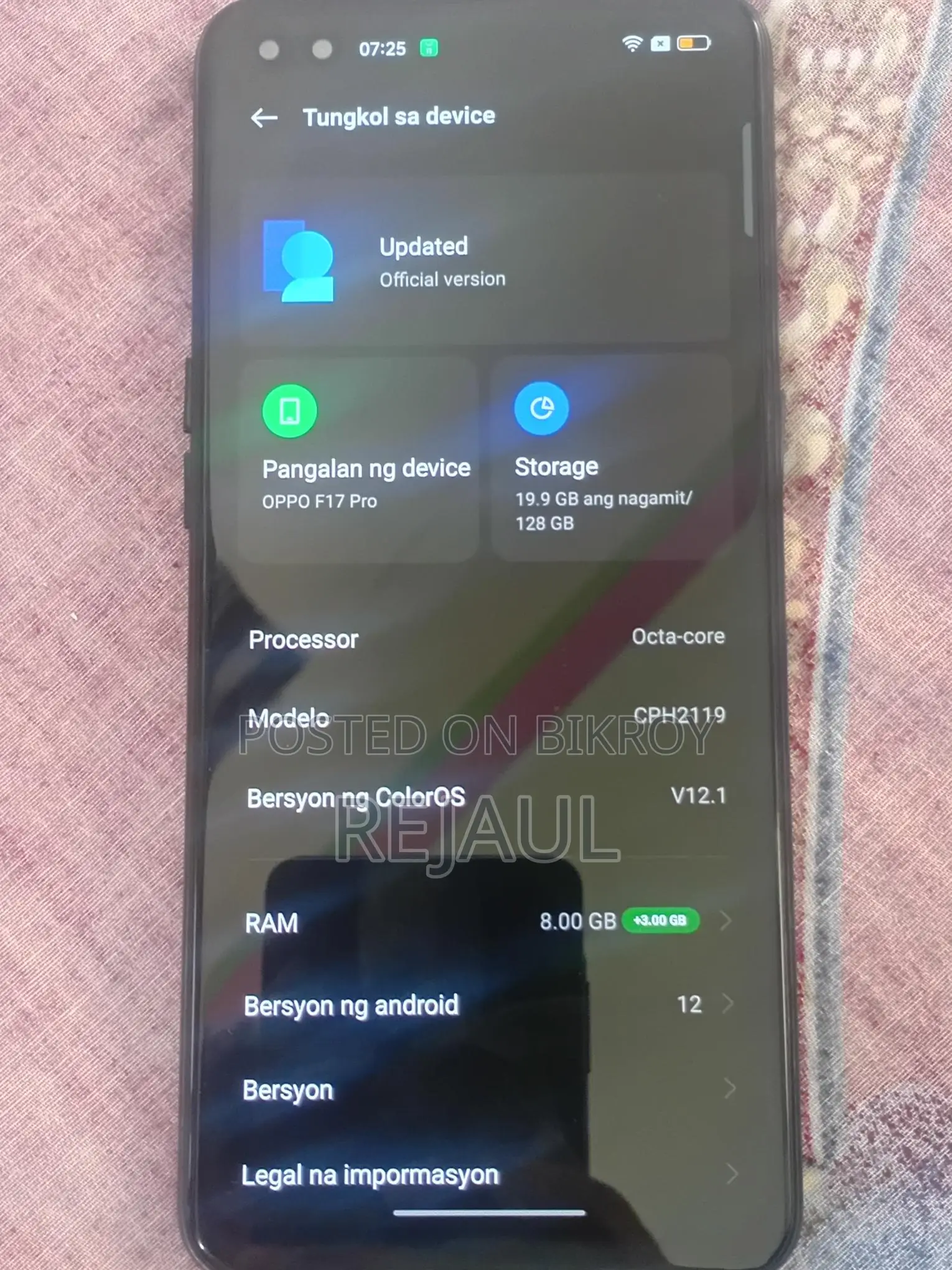 OPPO F17 Pro 8+4=12GB RAM, 128GB Storage (Used)