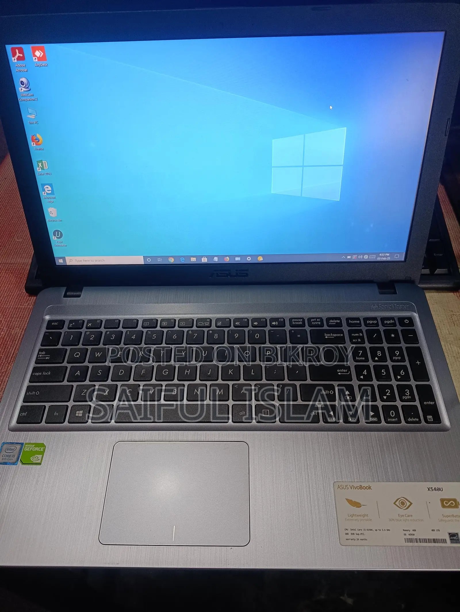 Laptop Asus VivoBook X540SA 4GB Intel Core I5 HDD 1T