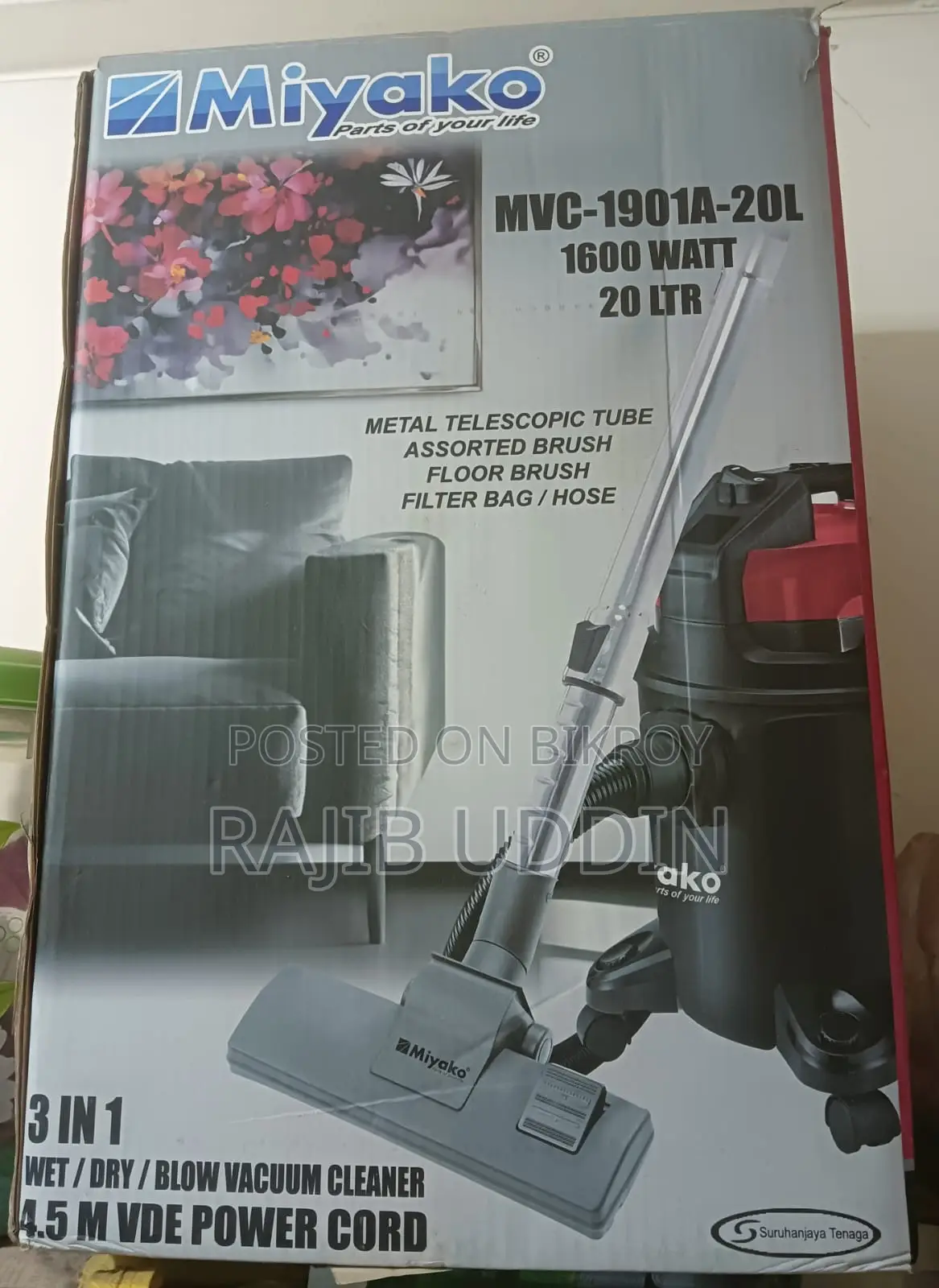 Vacuum Cleaner Sale - New Condition - Model MVC-1901A-20L-1600Watt