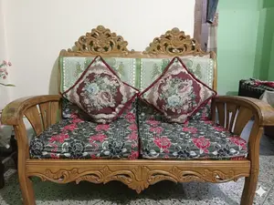 Teak Wood Royal 2+2+1 Sofa Set with Tea Table for Sale ✨