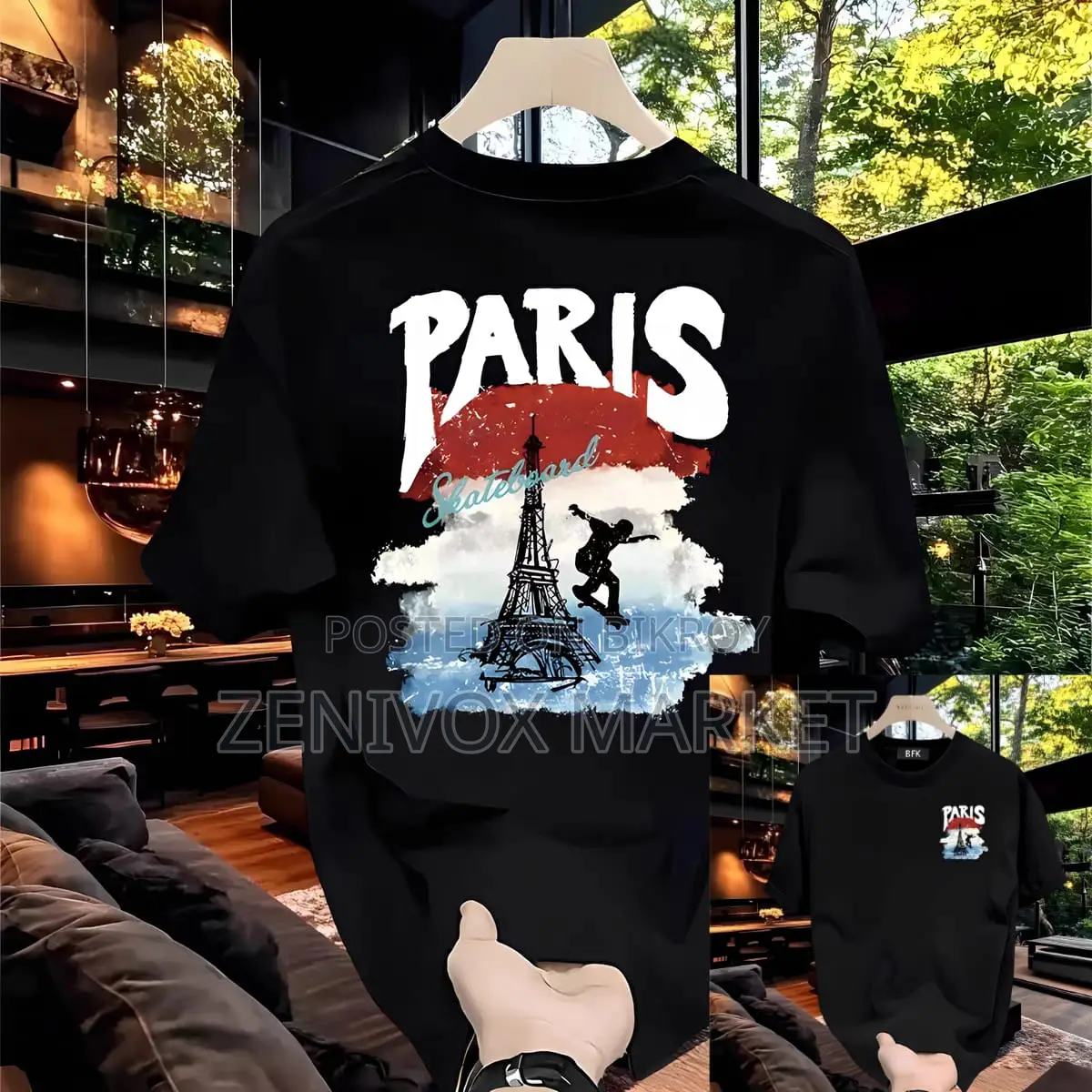 Premium Drop Shoulder T-shirt (Paris Print)