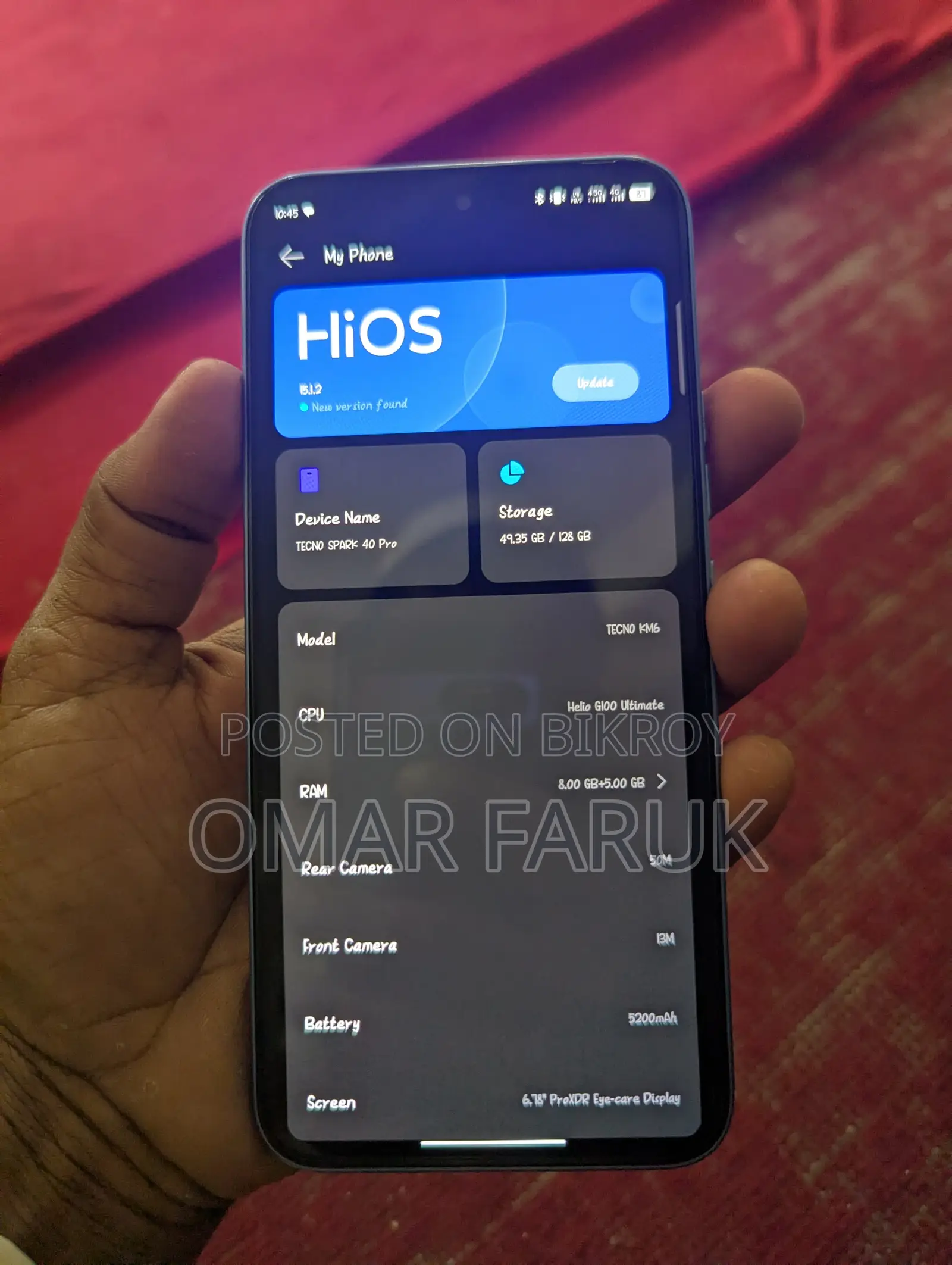 Tecno Spark 40 Pro . (Used)