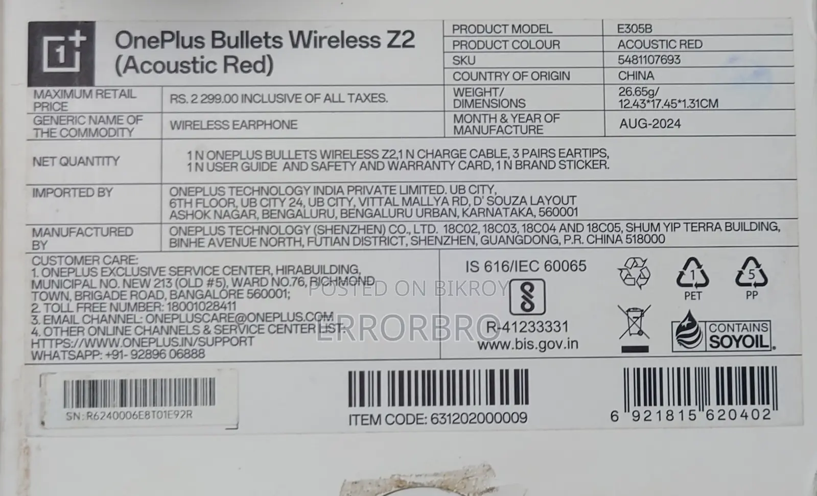 Oneplus Wireless Bullets Z2