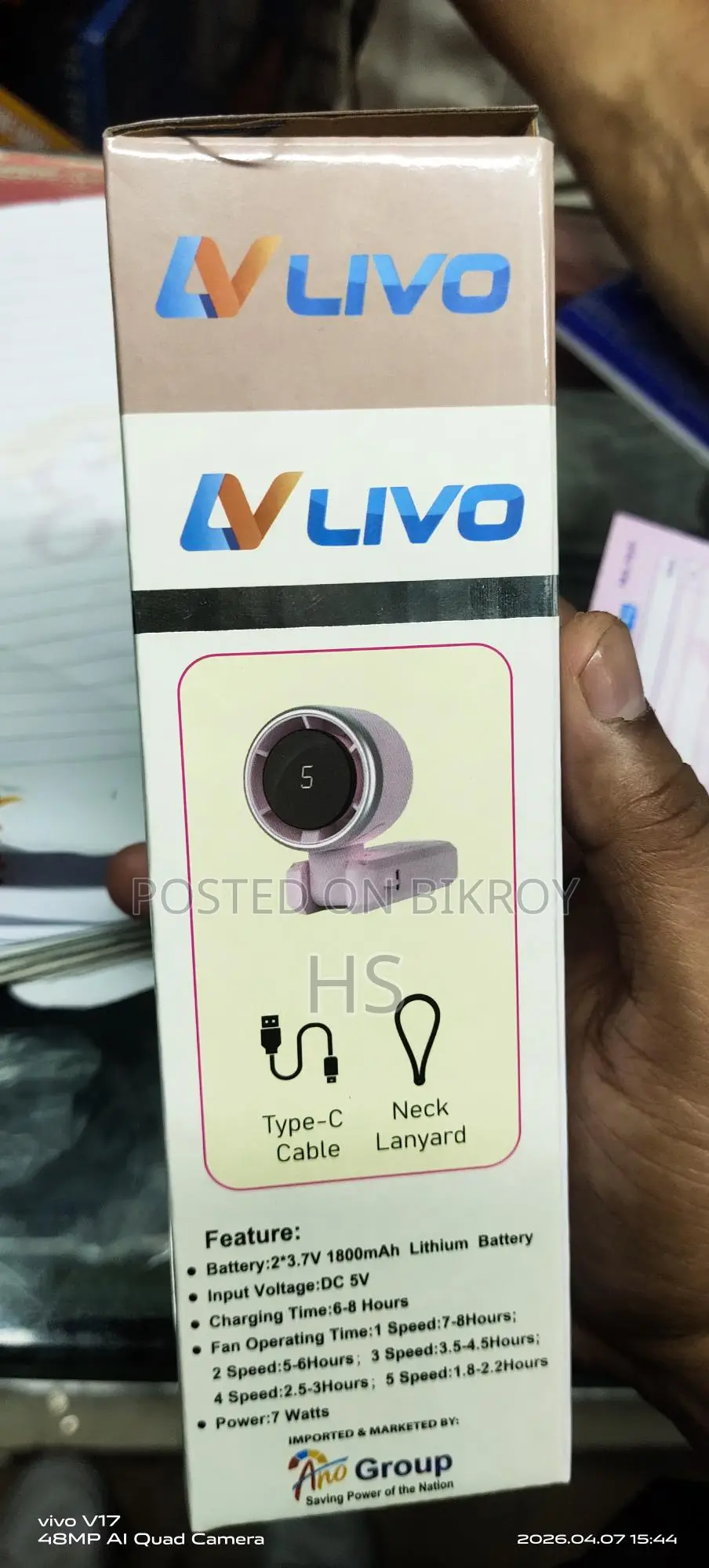 Livo Double Battery Mini Highspeed Fan