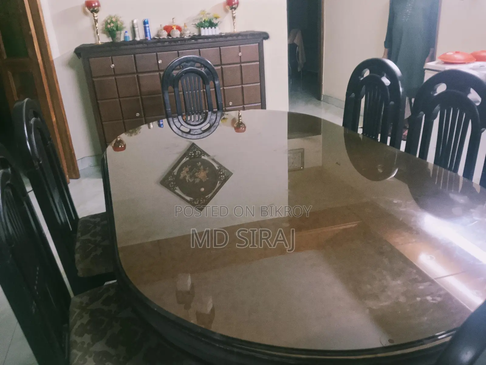 সেগুন কাঠের ডাইনিং টেবিল ৬ পিচ ক্লাস টেন মিলি