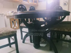 সেগুন কাঠের ডাইনিং টেবিল ৬ পিচ ক্লাস টেন মিলি