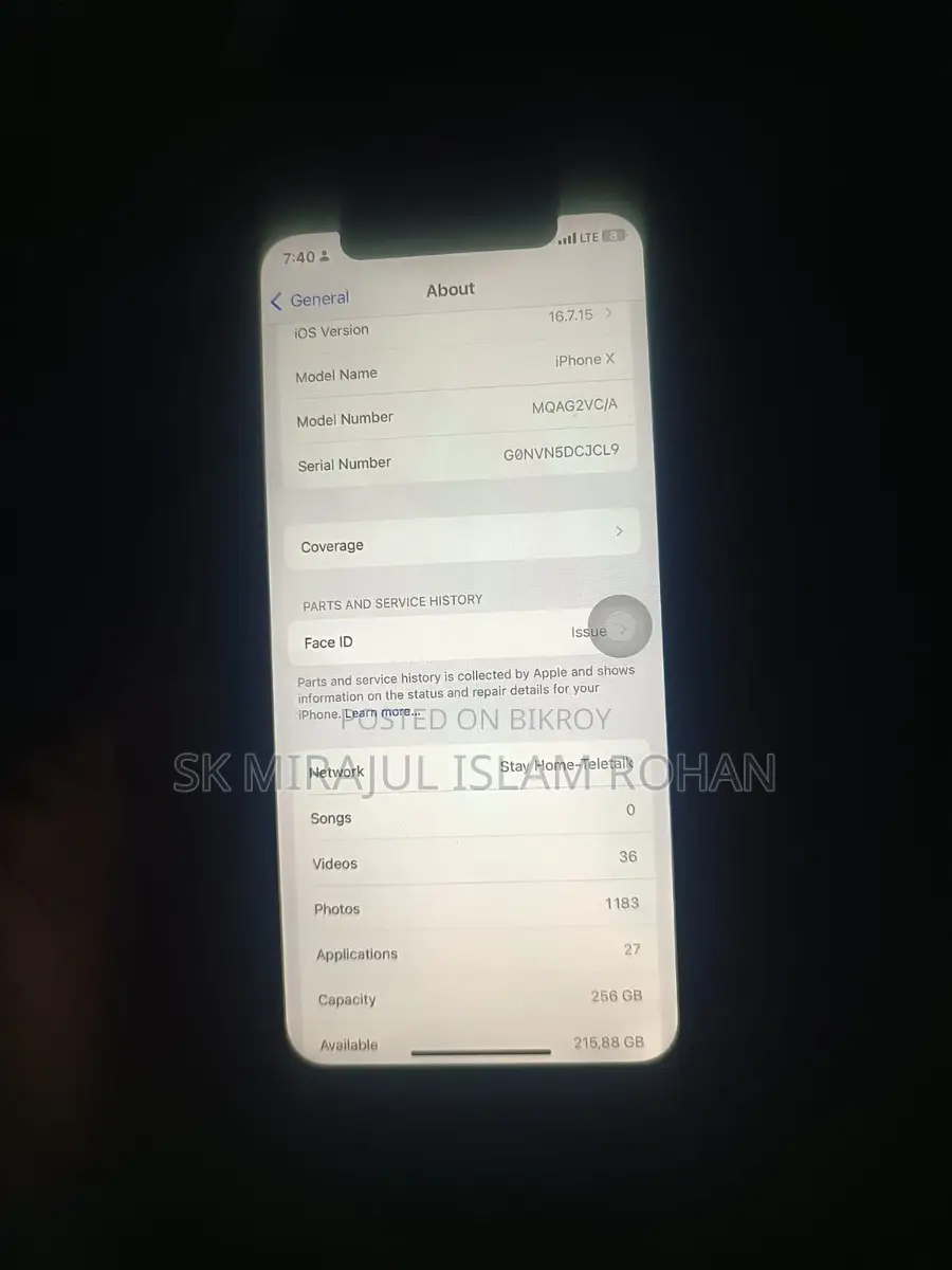 Apple iPhone X 256 GB (Used)