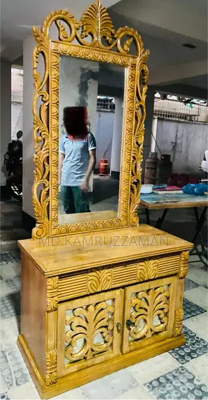 Lightly Used Chittagong Teak Wood Dressing Table