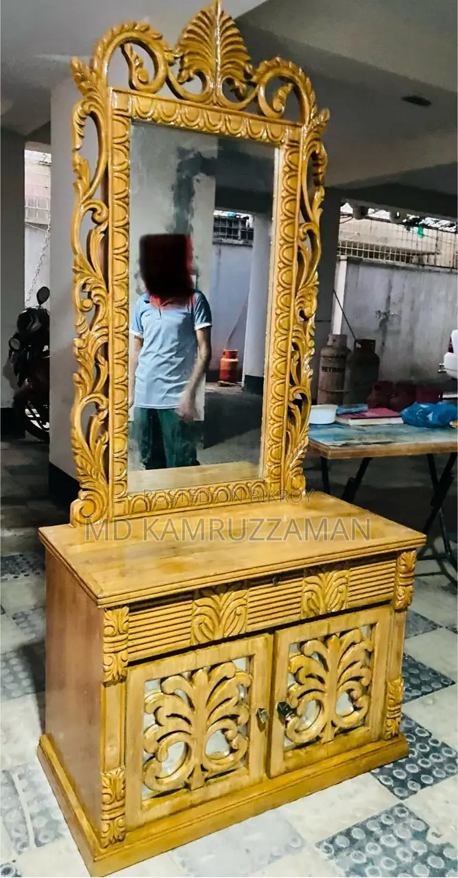 Lightly Used Chittagong Teak Wood Dressing Table
