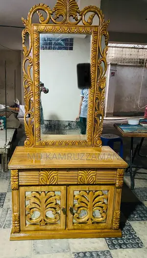 Lightly Used Chittagong Teak Wood Dressing Table