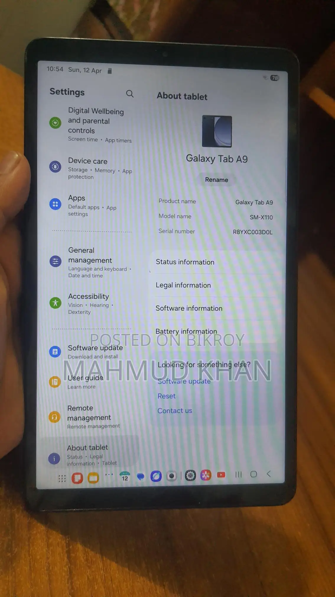 Samsung Galaxy A9 Tablet Used