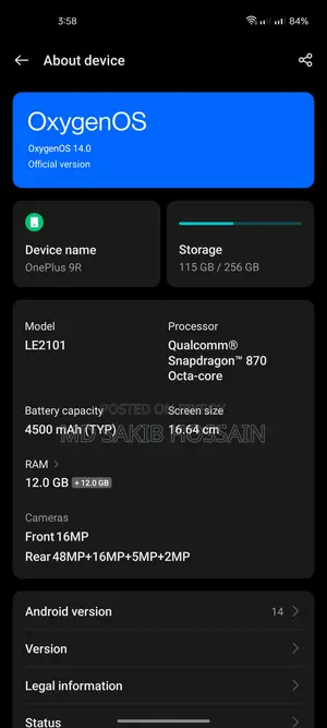 OnePlus 9R . (Used)
