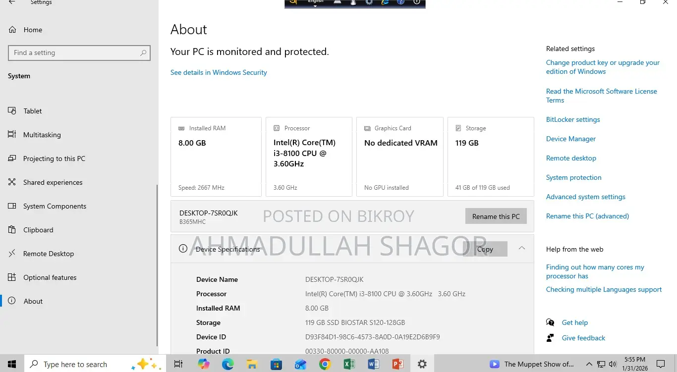 Desktop computer