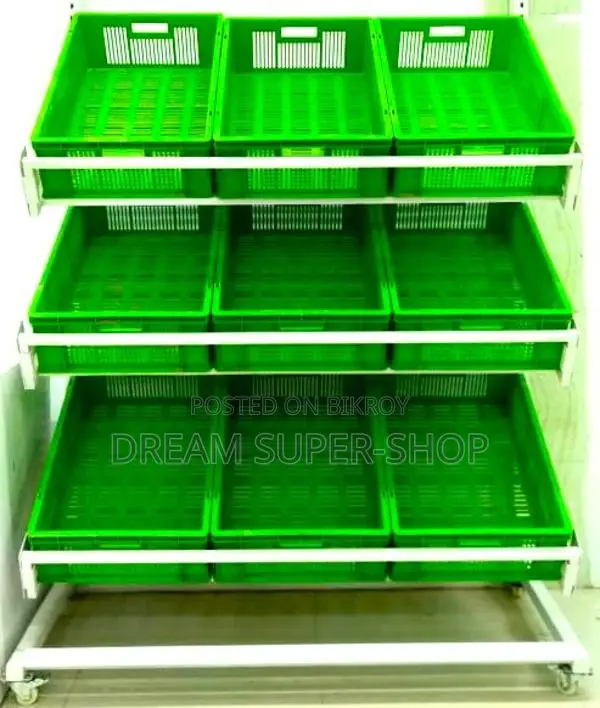 Super Shop Vegetable Rack – 3 Layer Gondola with 9 Baskets | Best Offer
