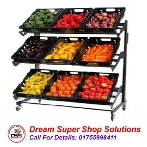 Super Shop Vegetable Rack – 3 Layer Gondola with 9 Baskets | Best Offer