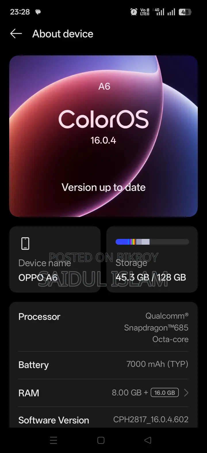 OPPO A6s 8/128 (Brand New)