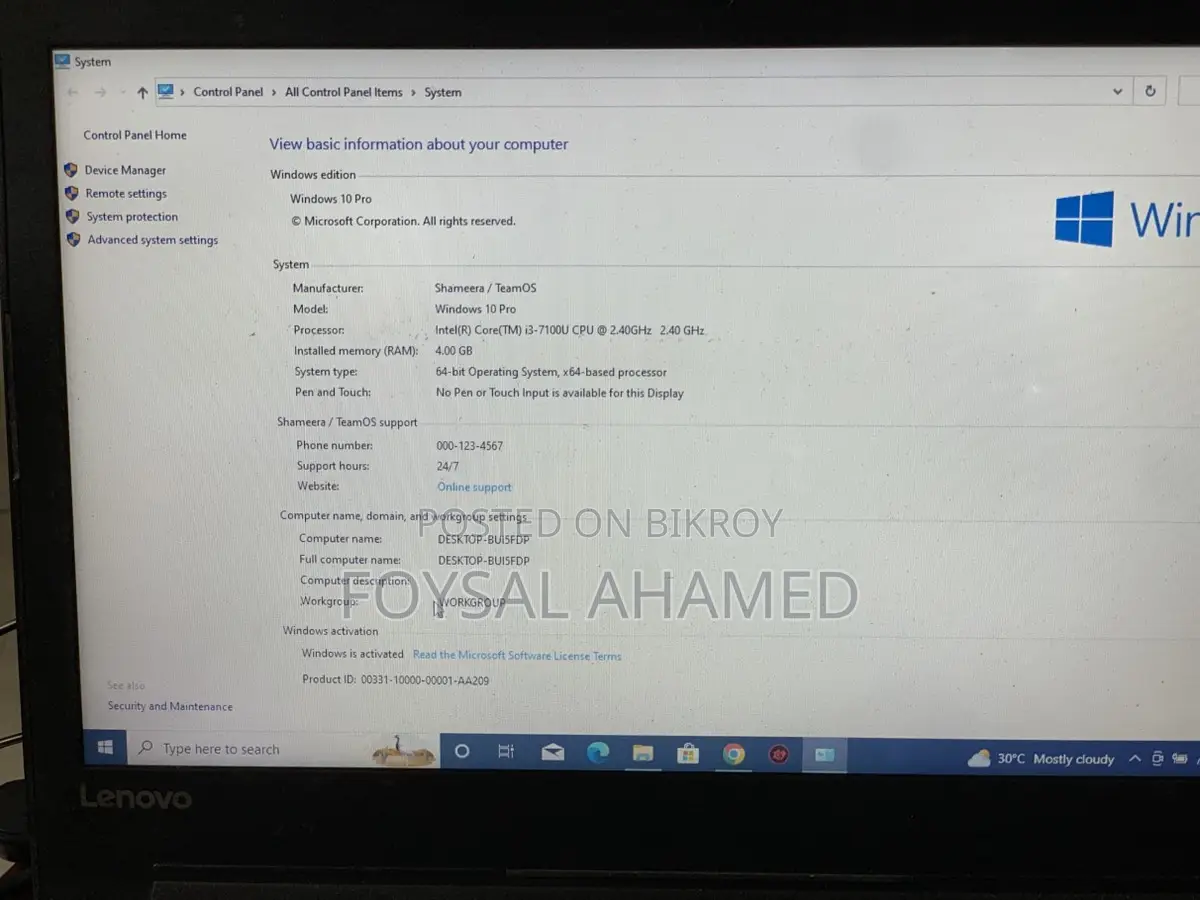 128gb Ssd i3 7th gen 4gb ram all ok