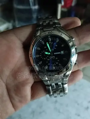 Fossil Original Chronograph Watch – Blue Dial, Stainless Steel Strap