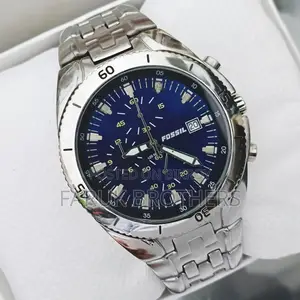 Fossil Original Chronograph Watch – Blue Dial, Stainless Steel Strap