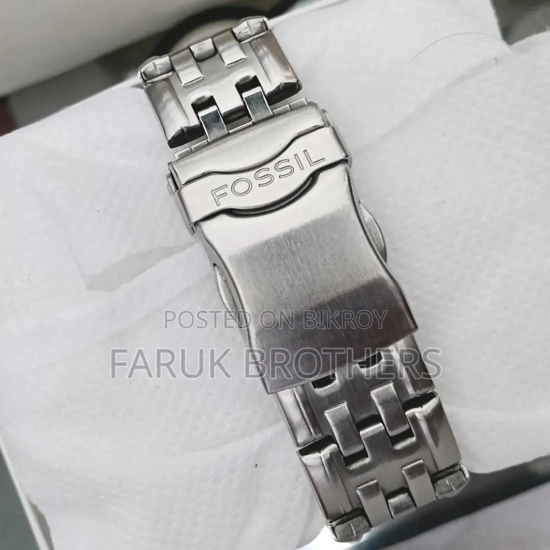 Fossil Original Chronograph Watch – Blue Dial, Stainless Steel Strap