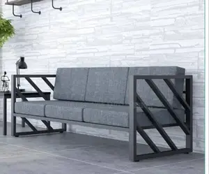 Three Seater Iron Sofa - 02 (Long Durable Modern Office)