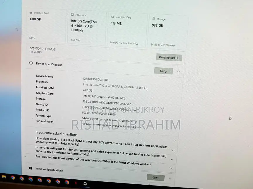 PC full setup with Table for sell