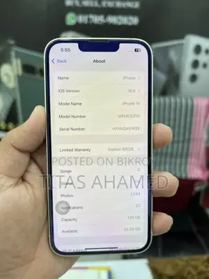 Apple iPhone 14 128 warranty 6 month (Used)