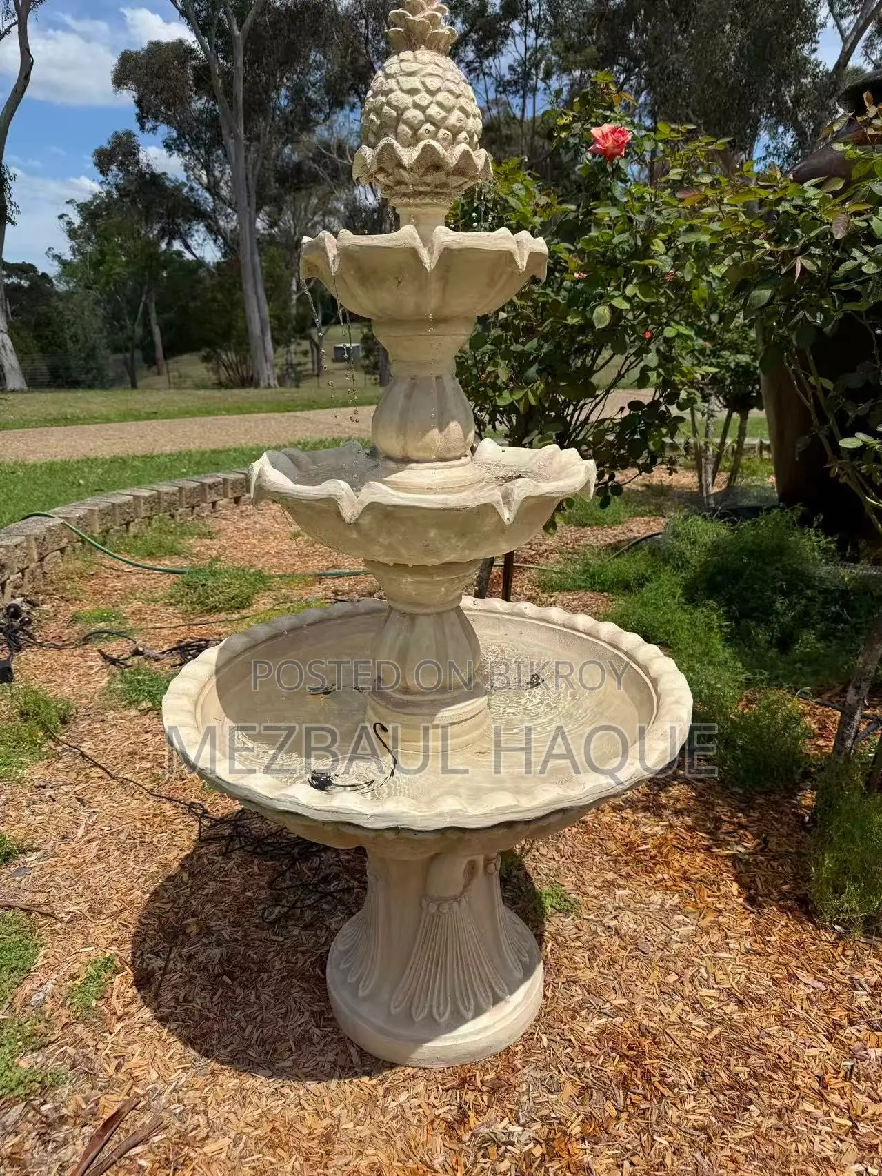 Cement and Fiberglass Fountain