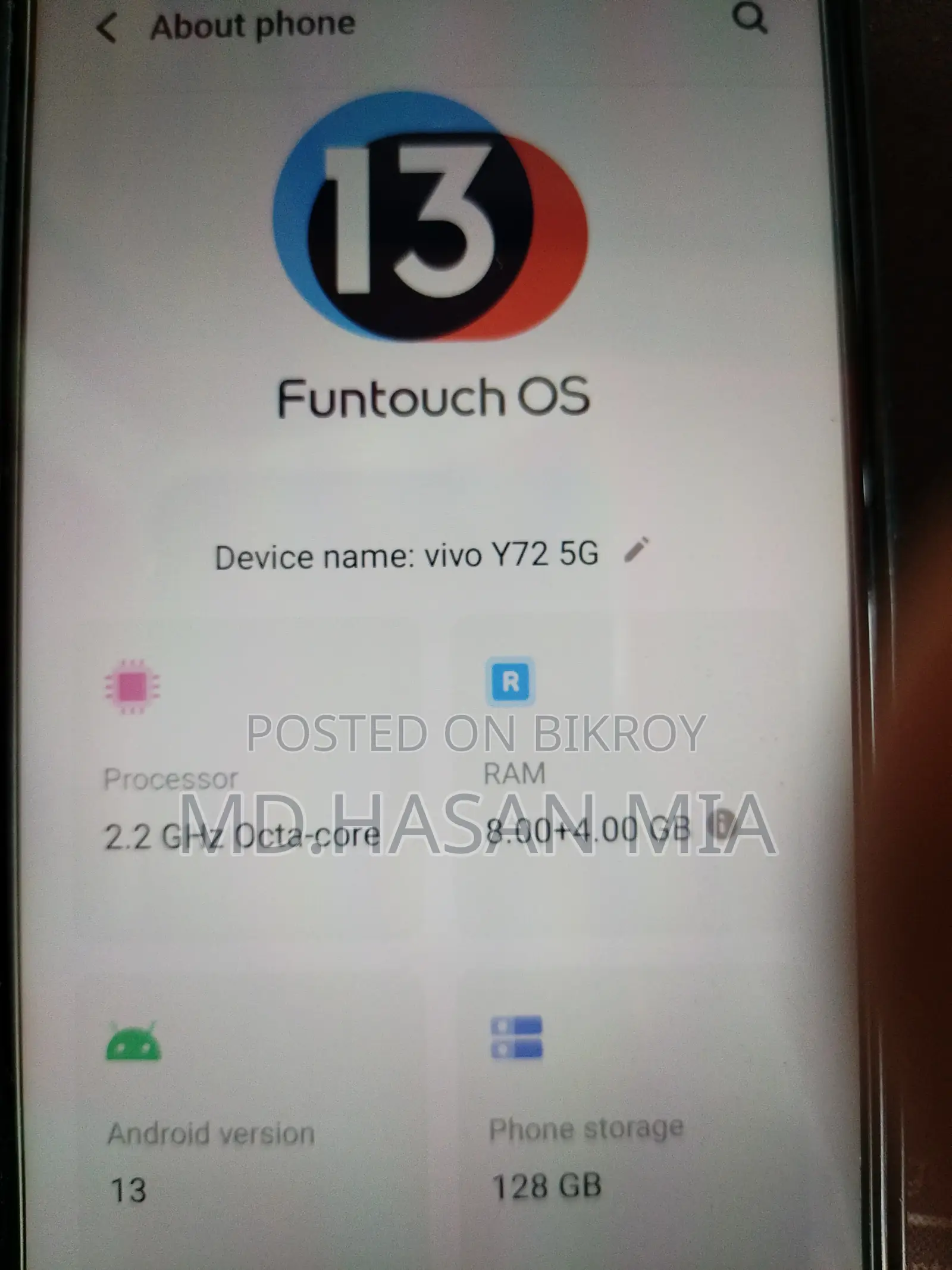 Vivo Y72 5G (Used)