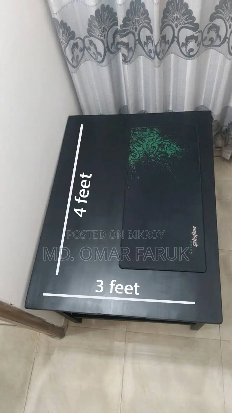 4 Feet / 3 Black Pure Wood Table | No risk of woodworm.
