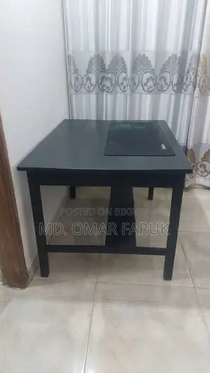 4 Feet / 3 Black Pure Wood Table | No risk of woodworm.