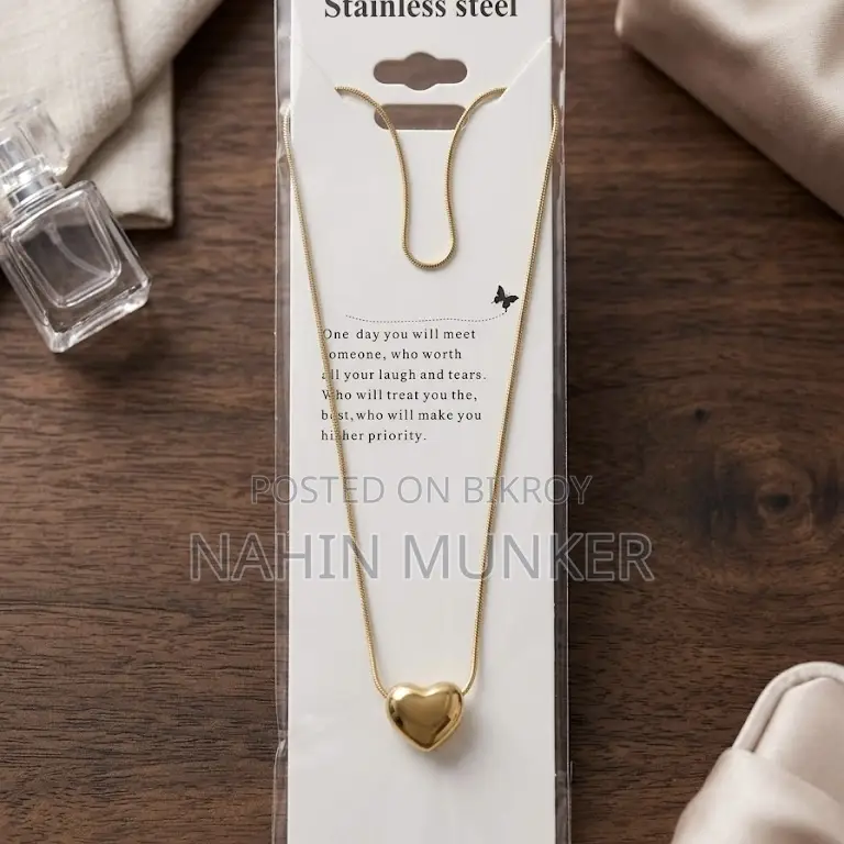 Gold Heart Pendant Necklace Free Home Delivery