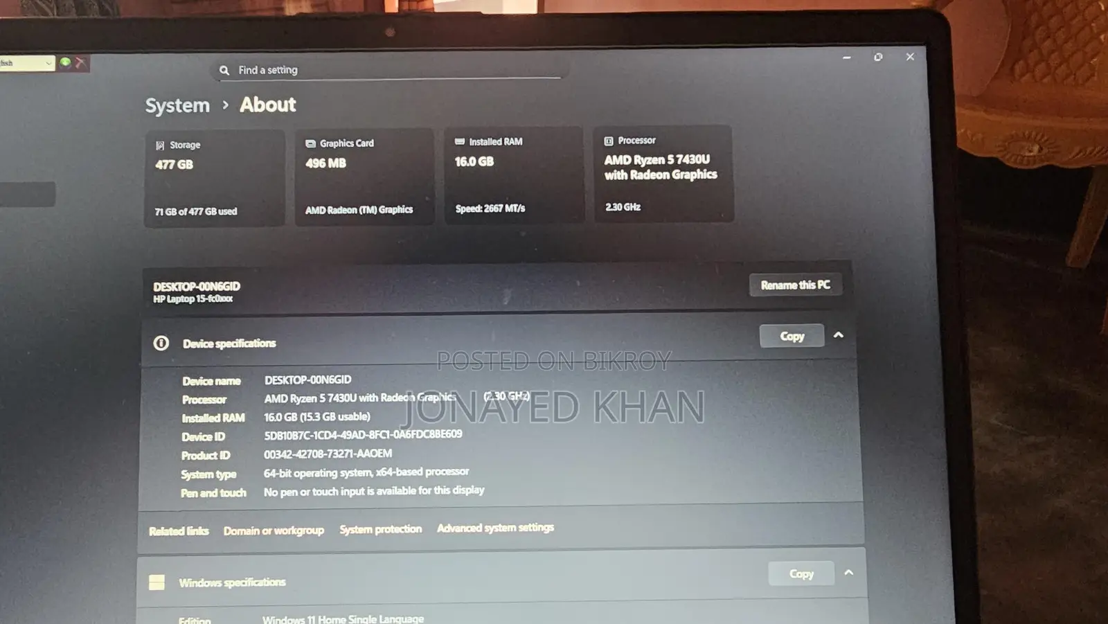 HP Laptop for Sale