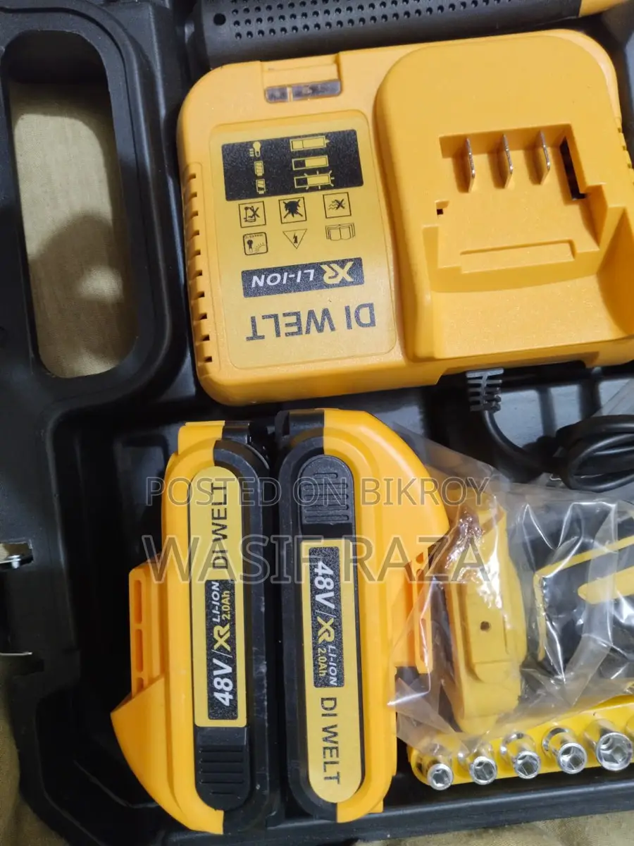 Cordless drill set with tools