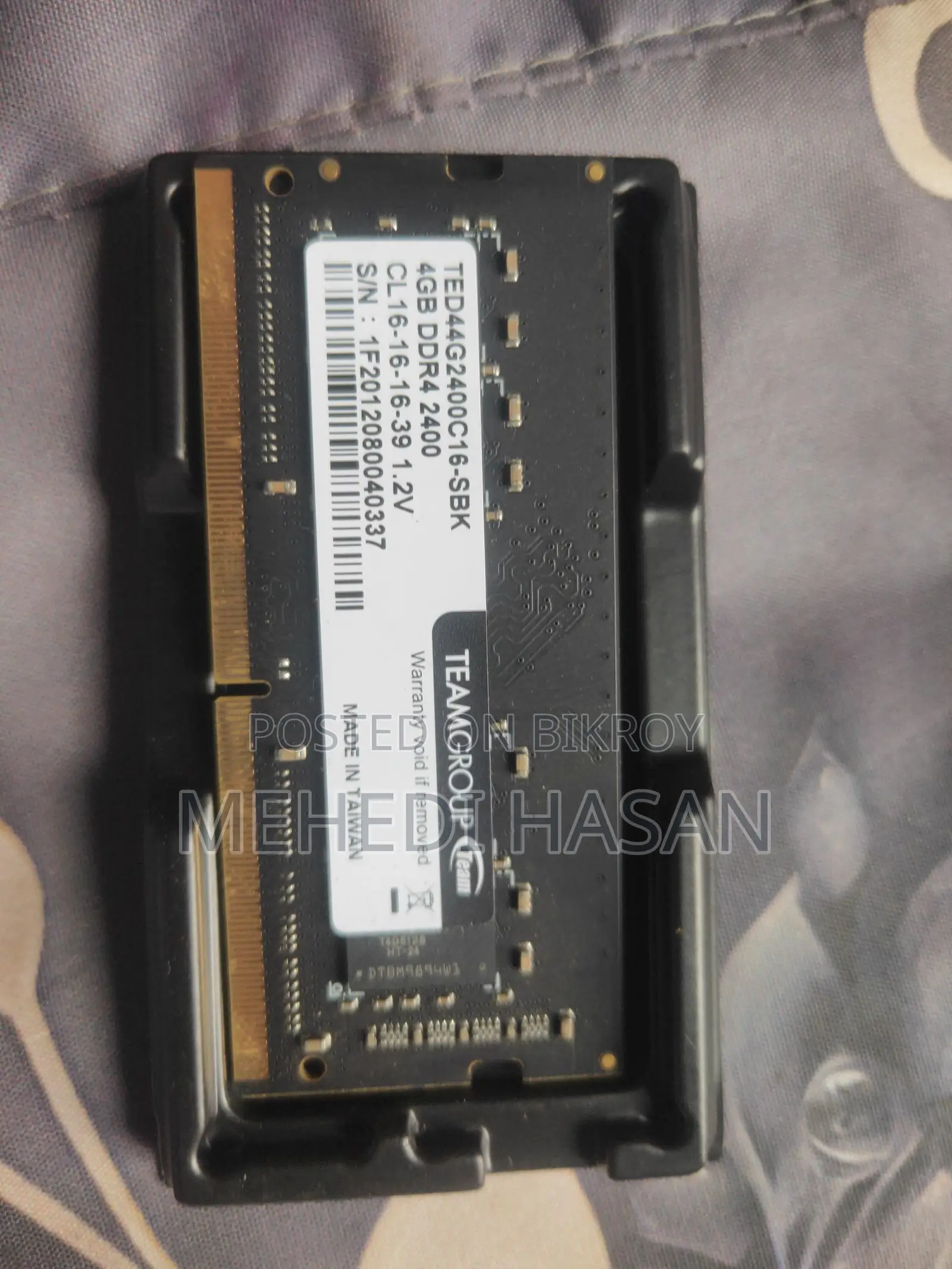 Ted44g2400c16-sbk 4gb Ddr4 2400