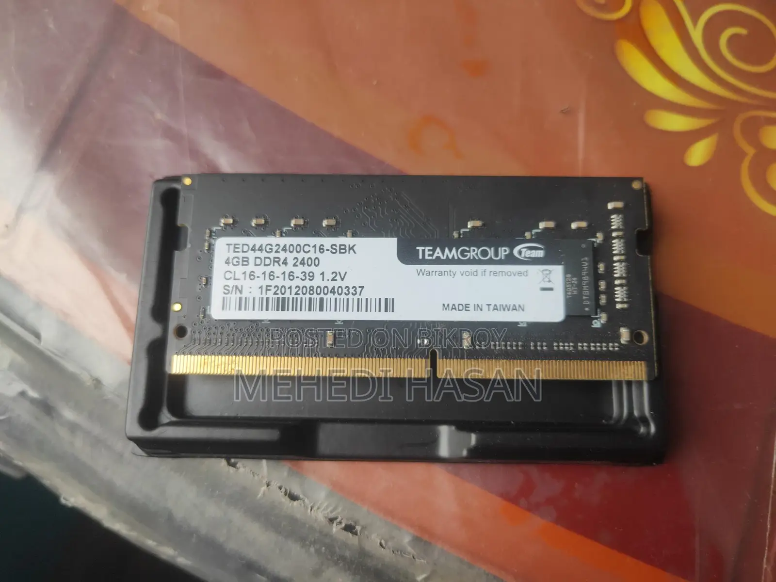 Ted44g2400c16-sbk 4gb Ddr4 2400